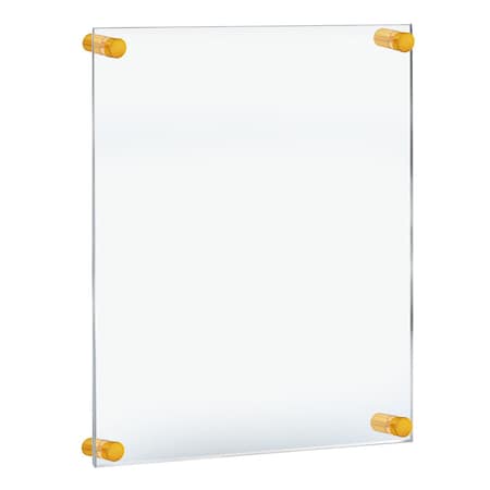 Azar Displays Floating Acrylic Wall Frame with Gold Stand Off Caps 105528-GLD
